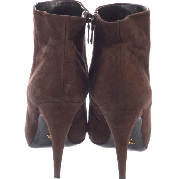Prada Brown Seude Ankle Boots - Picture 3 of 6